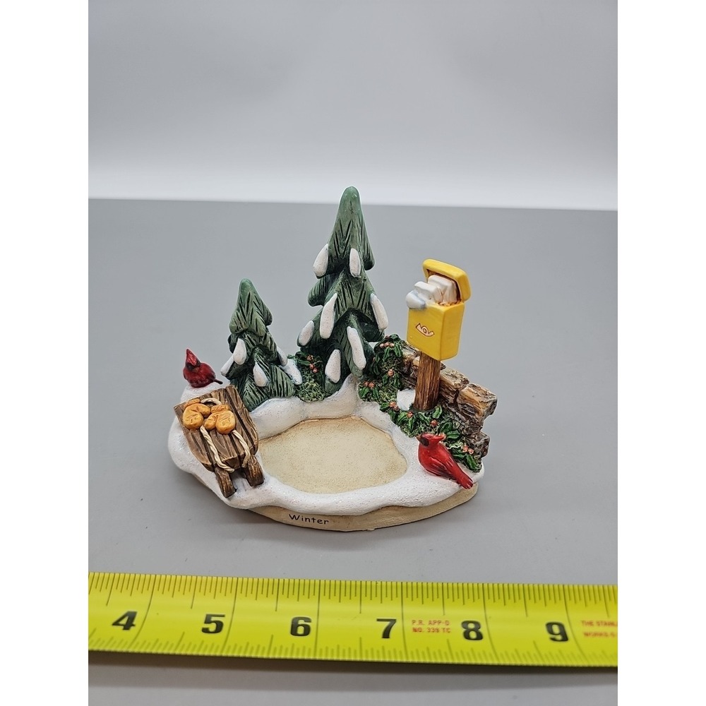 Goebel 2004 Mark #1114-D Winter Magic Holiday Trees Birds Mailbox Base